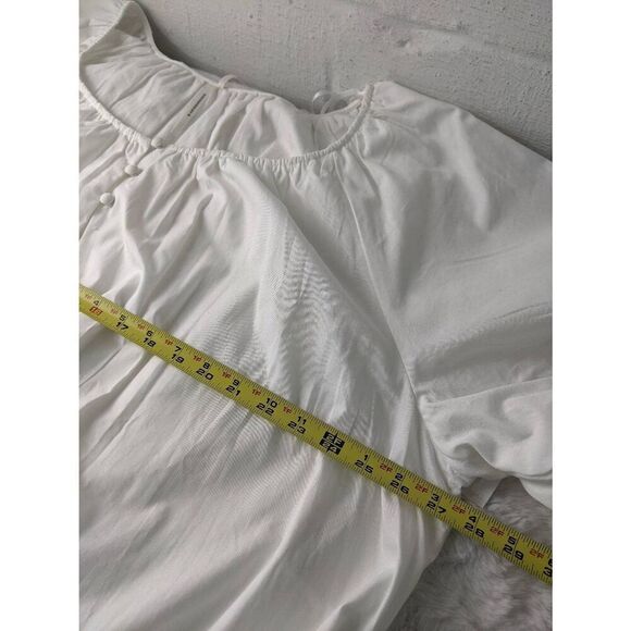 Anthropologie Pleated Puff Sleeve White Top Blouse Plus size 3X NWT - Picture 8 of 12